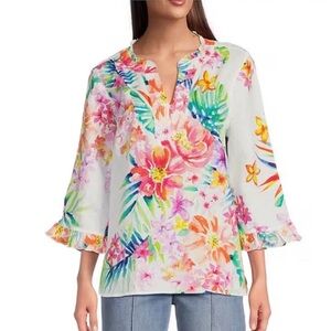 John Mark Multicolor Floral Tunic Top